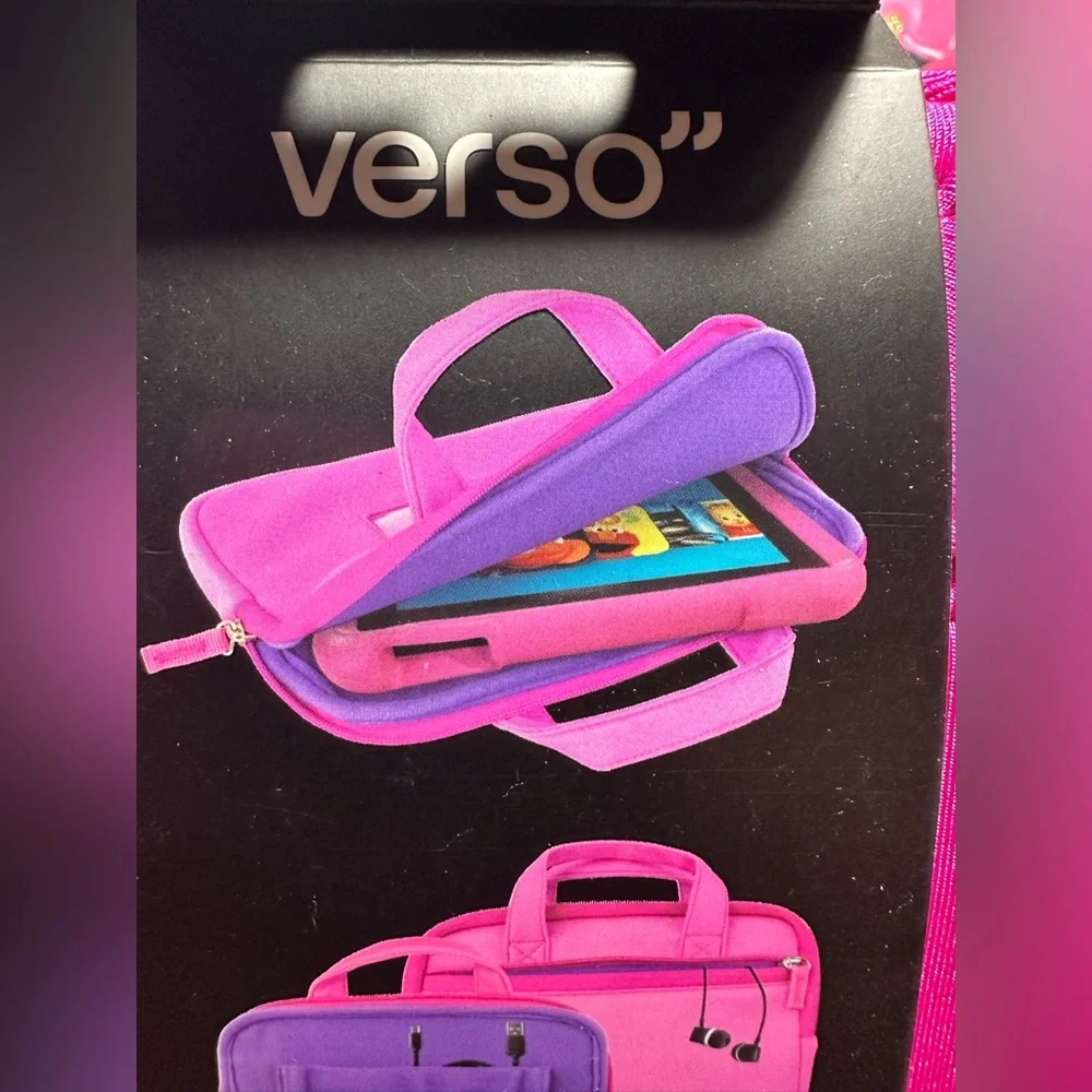 Verso Kids Neoprene Sleeve -Fits 6-8” Tablets & E-Readers - Pink (Purple Inside)